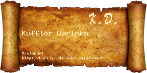 Kuffler Darinka névjegykártya
